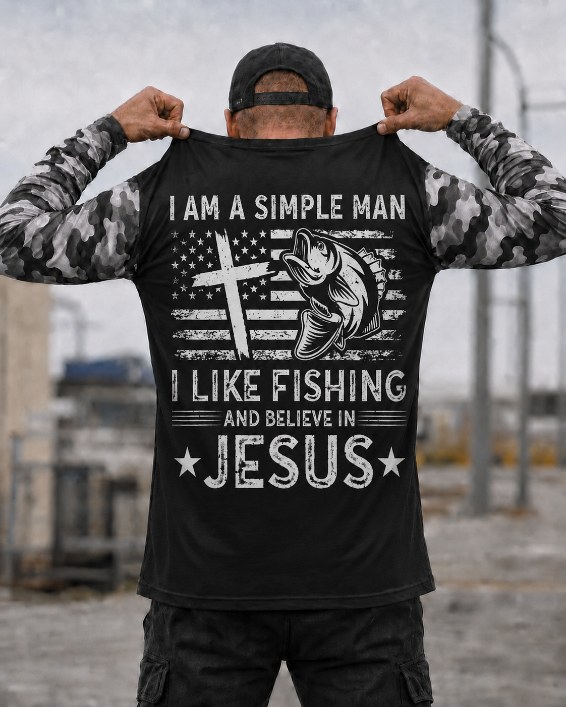 I Am A Simple Man I Like Fishing And Believe In Jesus Shirt