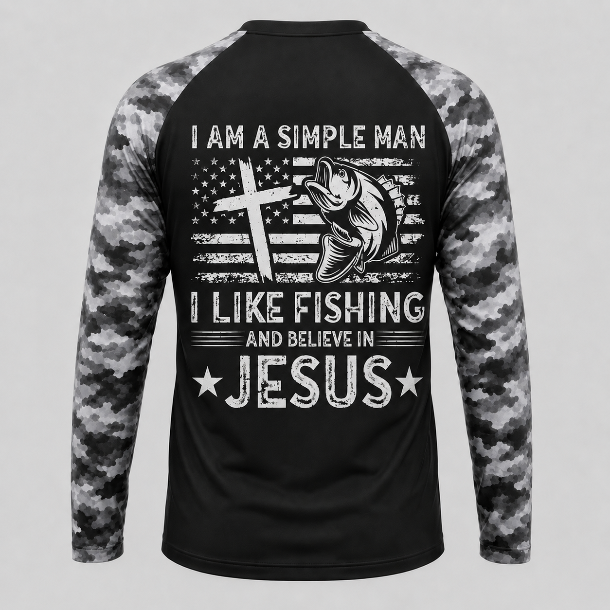 I Am A Simple Man I Like Fishing And Believe In Jesus Shirt