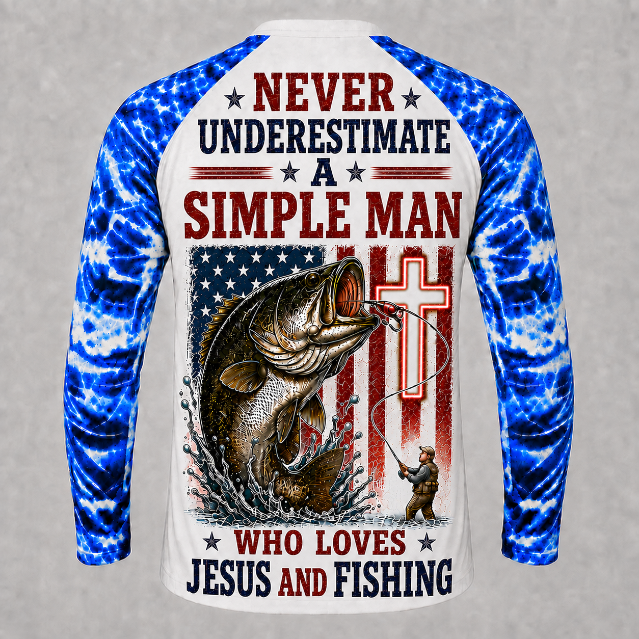 Never Underestimate a Simple Man Who Loves Jesus and Fishing- Performance Shirt