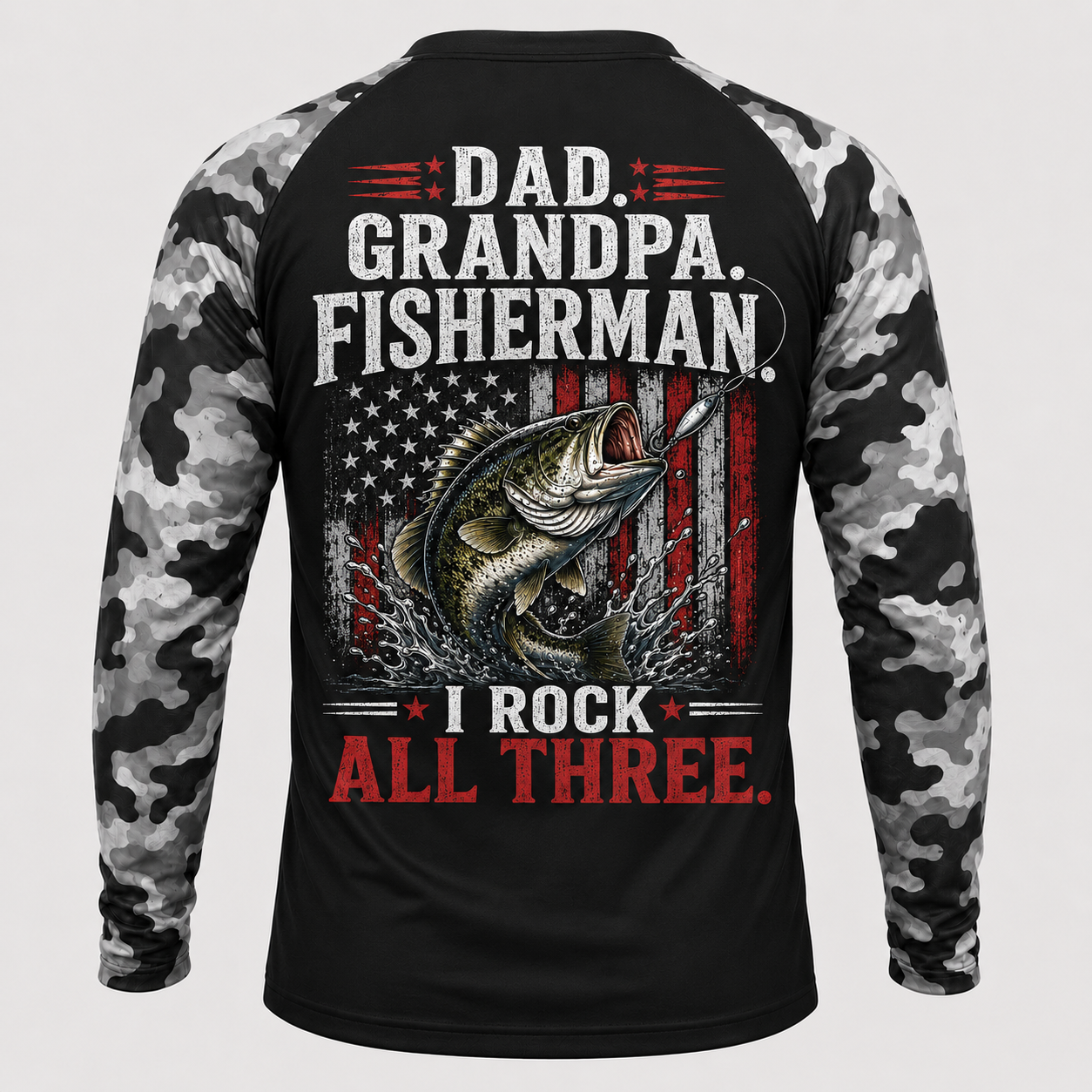 Dad Grandpa Fisherman I Rock All Three - Performance Shirt