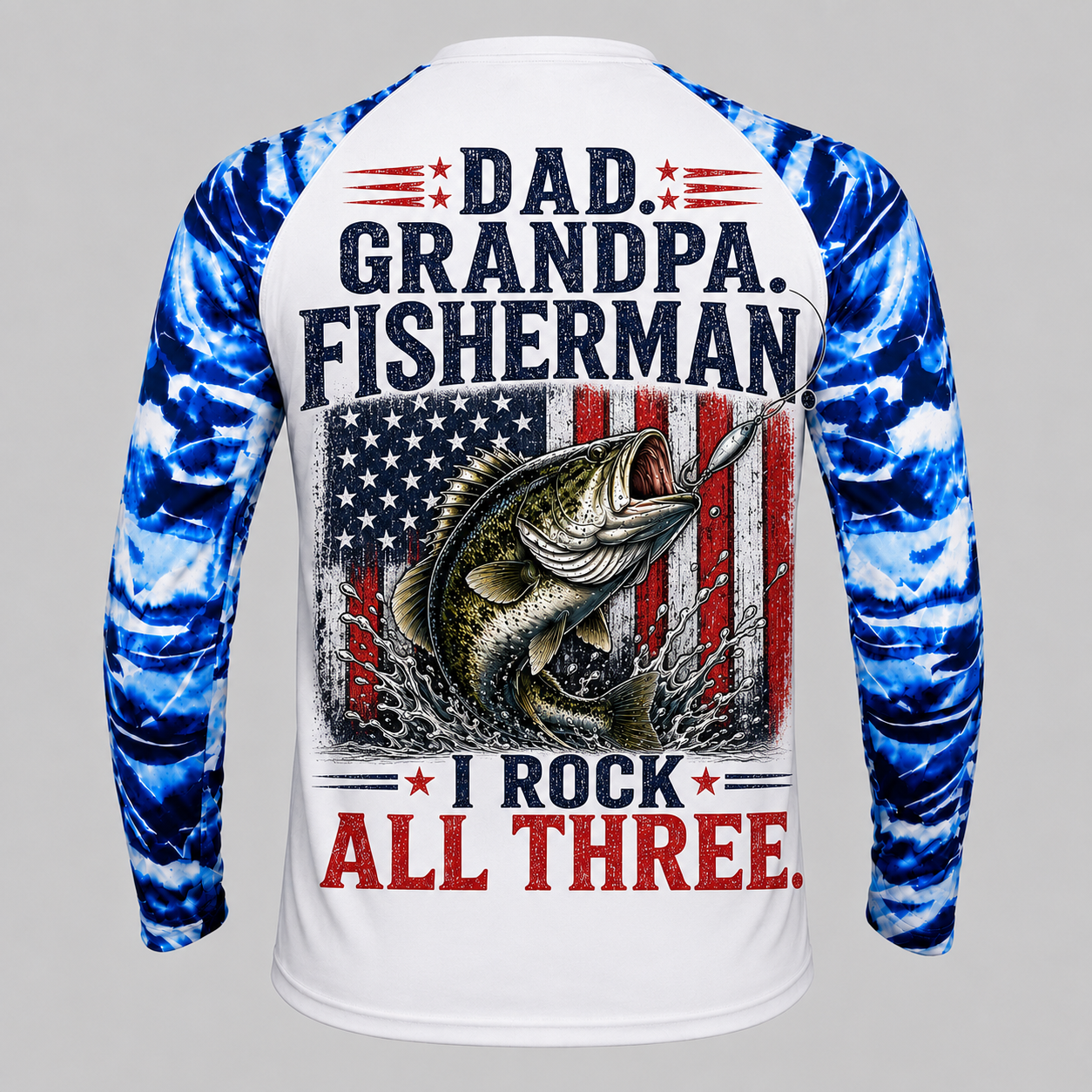 Dad Grandpa Fisherman I Rock All Three - Performance Shirt