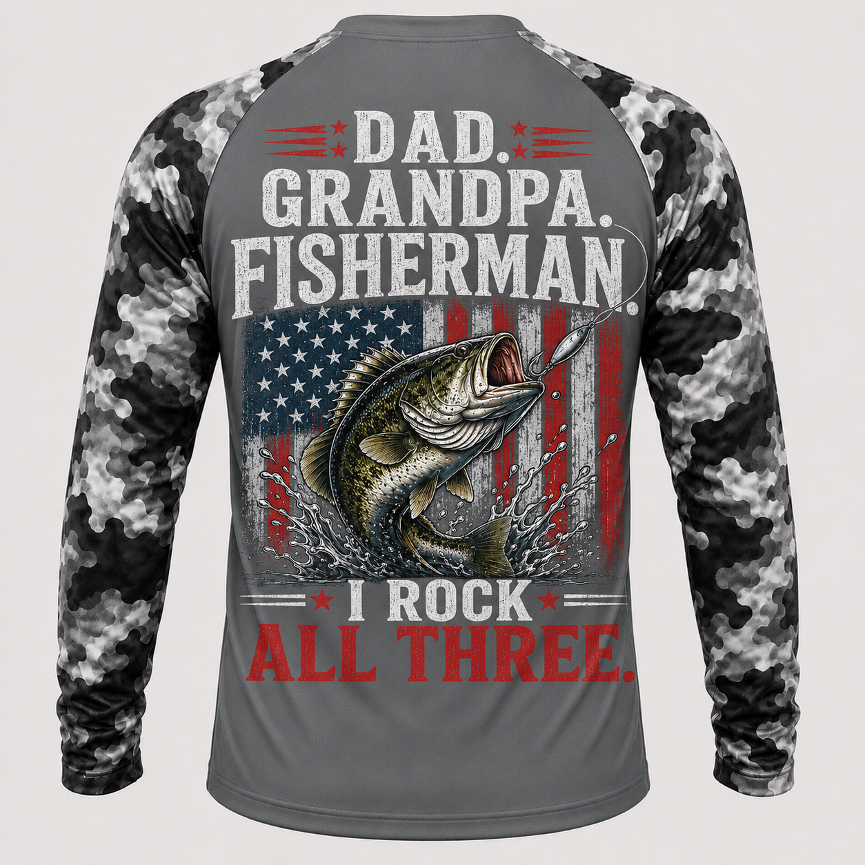 Dad Grandpa Fisherman I Rock All Three - Performance Shirt