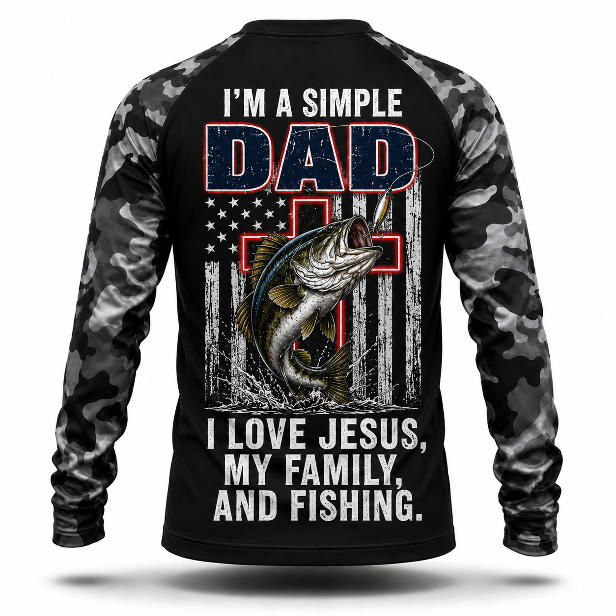 I'm a simple Dad  I love Jesus my family and fishing- Performance shirt