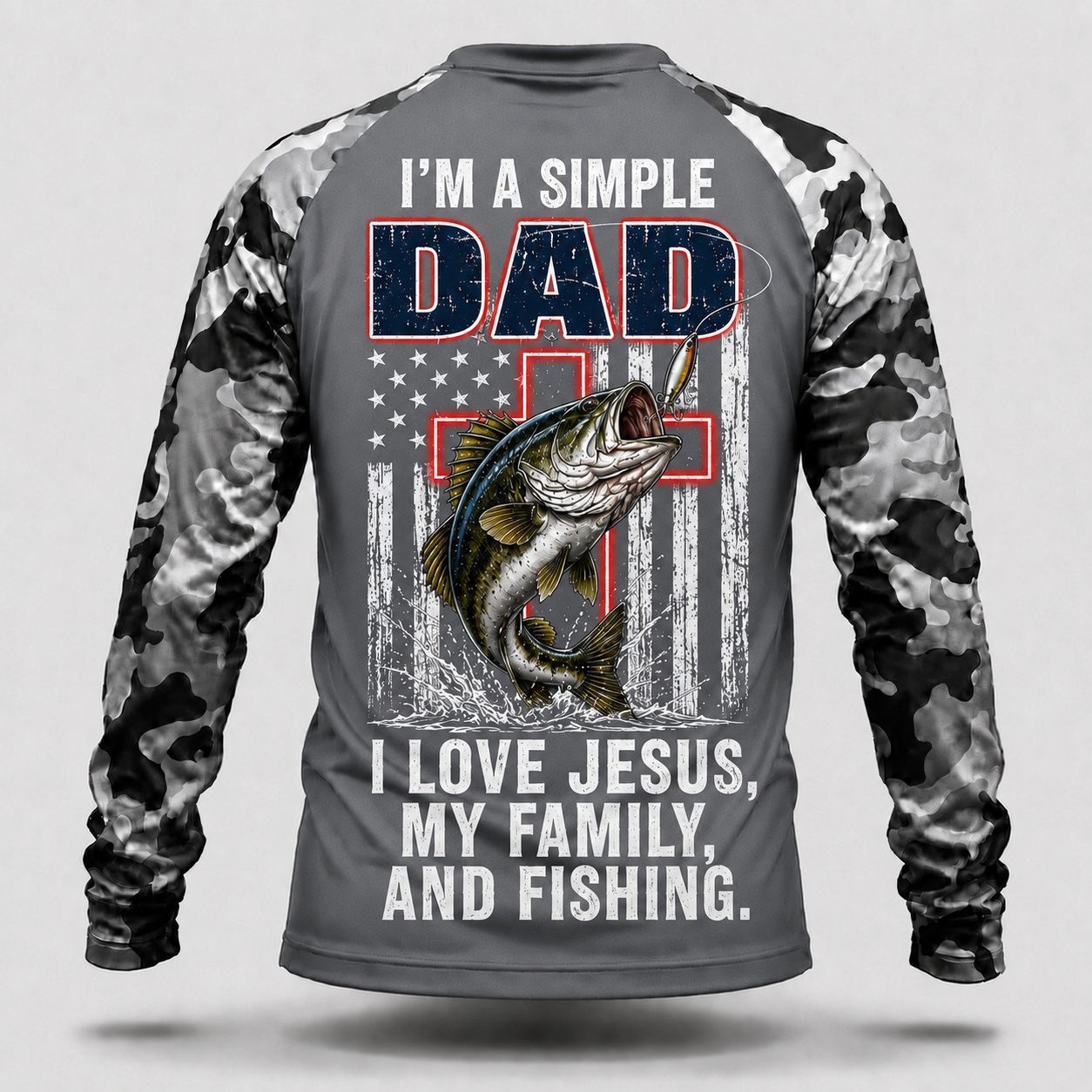 I'm a simple Dad  I love Jesus my family and fishing- Performance shirt