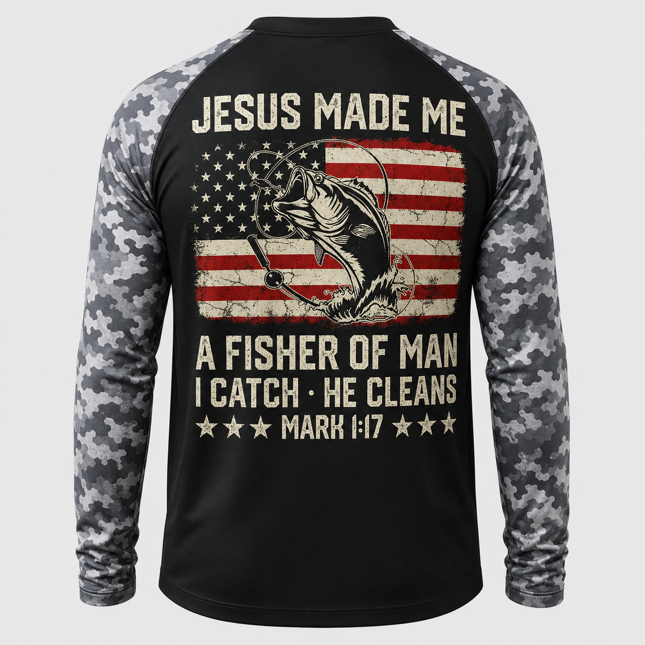 Flag Christian Fishing On Back
