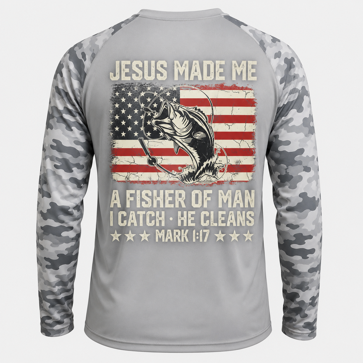 Flag Christian Fishing On Back