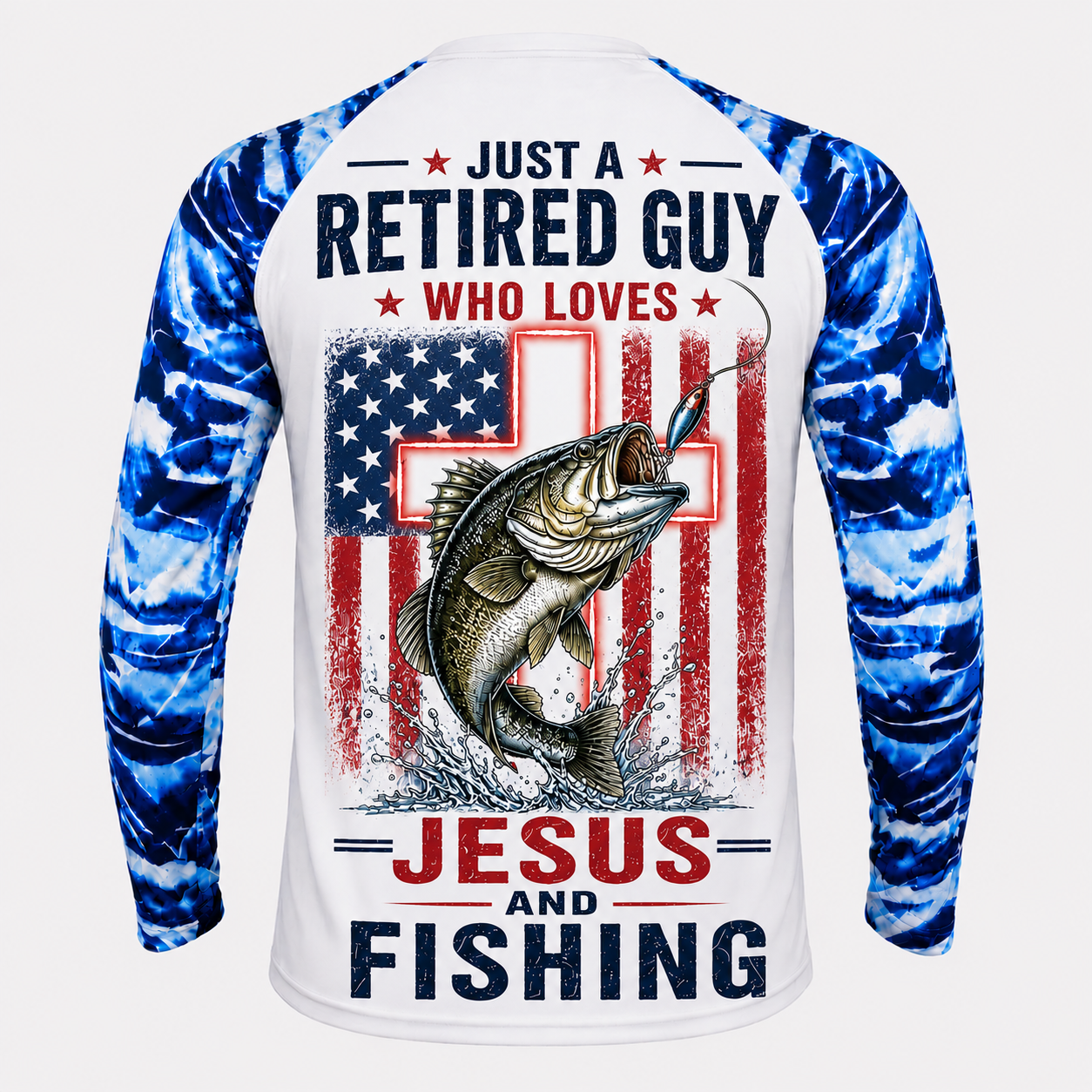 Just a Retired Guy Who Loves Jesus and Fishing - Performance Shirt