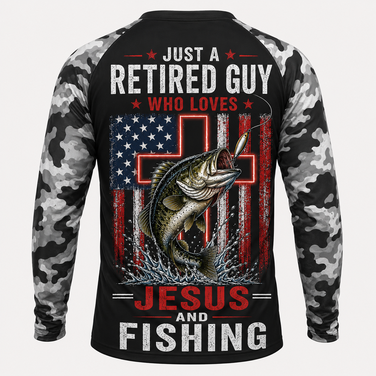 Just a Retired Guy Who Loves Jesus and Fishing - Performance Shirt