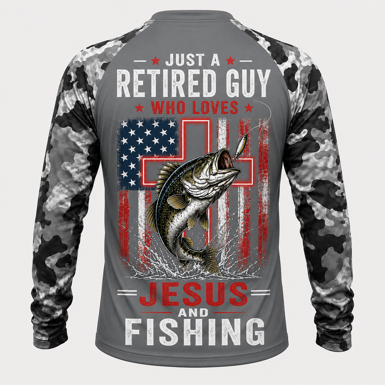 Just a Retired Guy Who Loves Jesus and Fishing - Performance Shirt