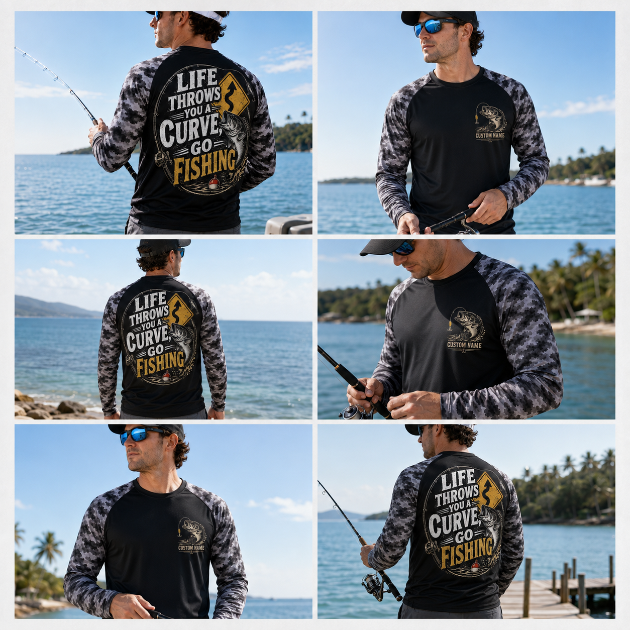 Life Throws You A Curve Go Fishing. Cool Performance Shirt