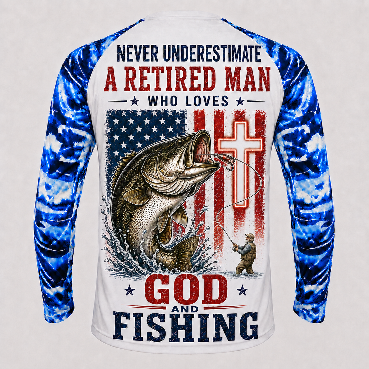 Retired Man Who Loves God and Fishing - Performance Shirt
