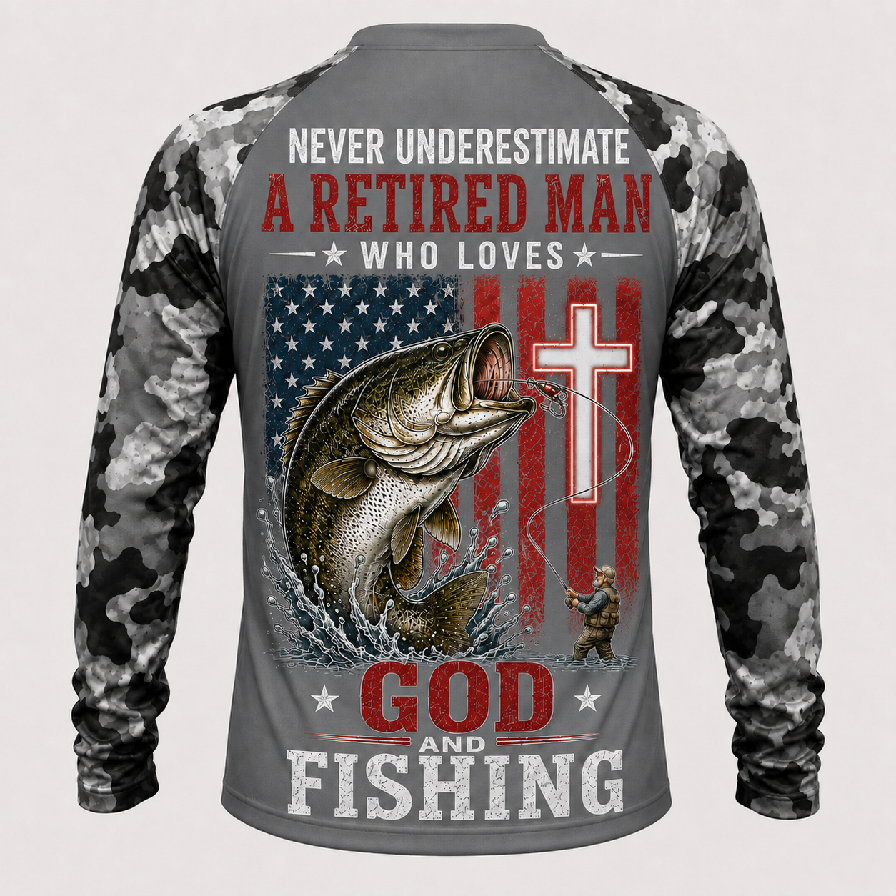 Retired Man Who Loves God and Fishing - Performance Shirt