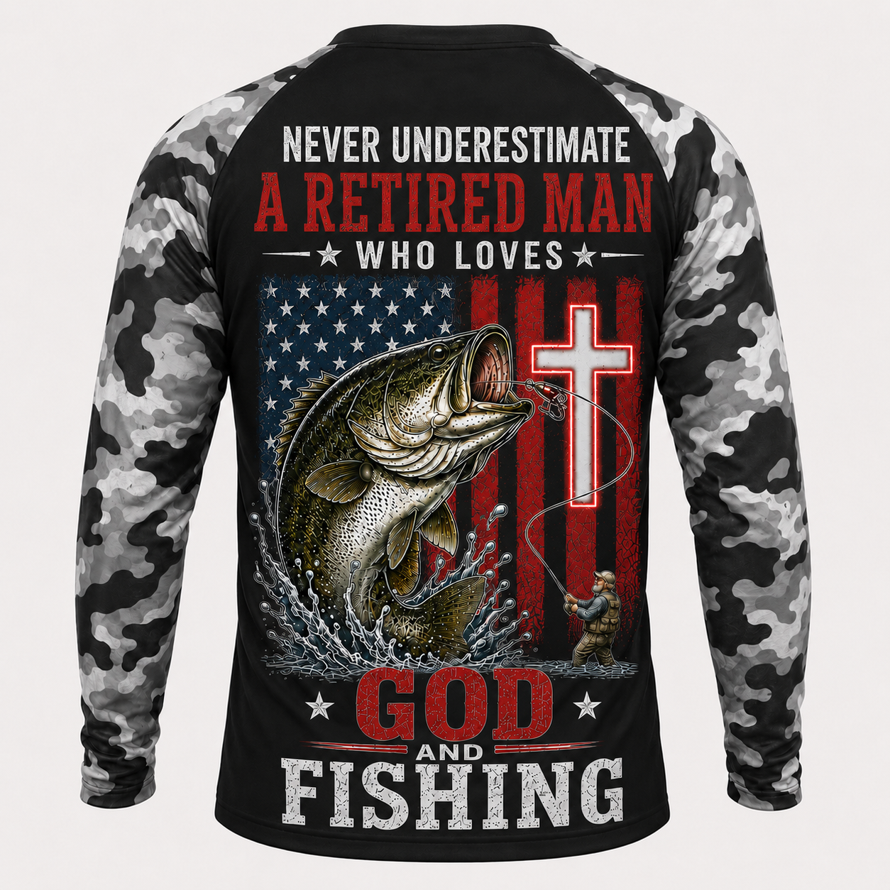 Retired Man Who Loves God and Fishing - Performance Shirt