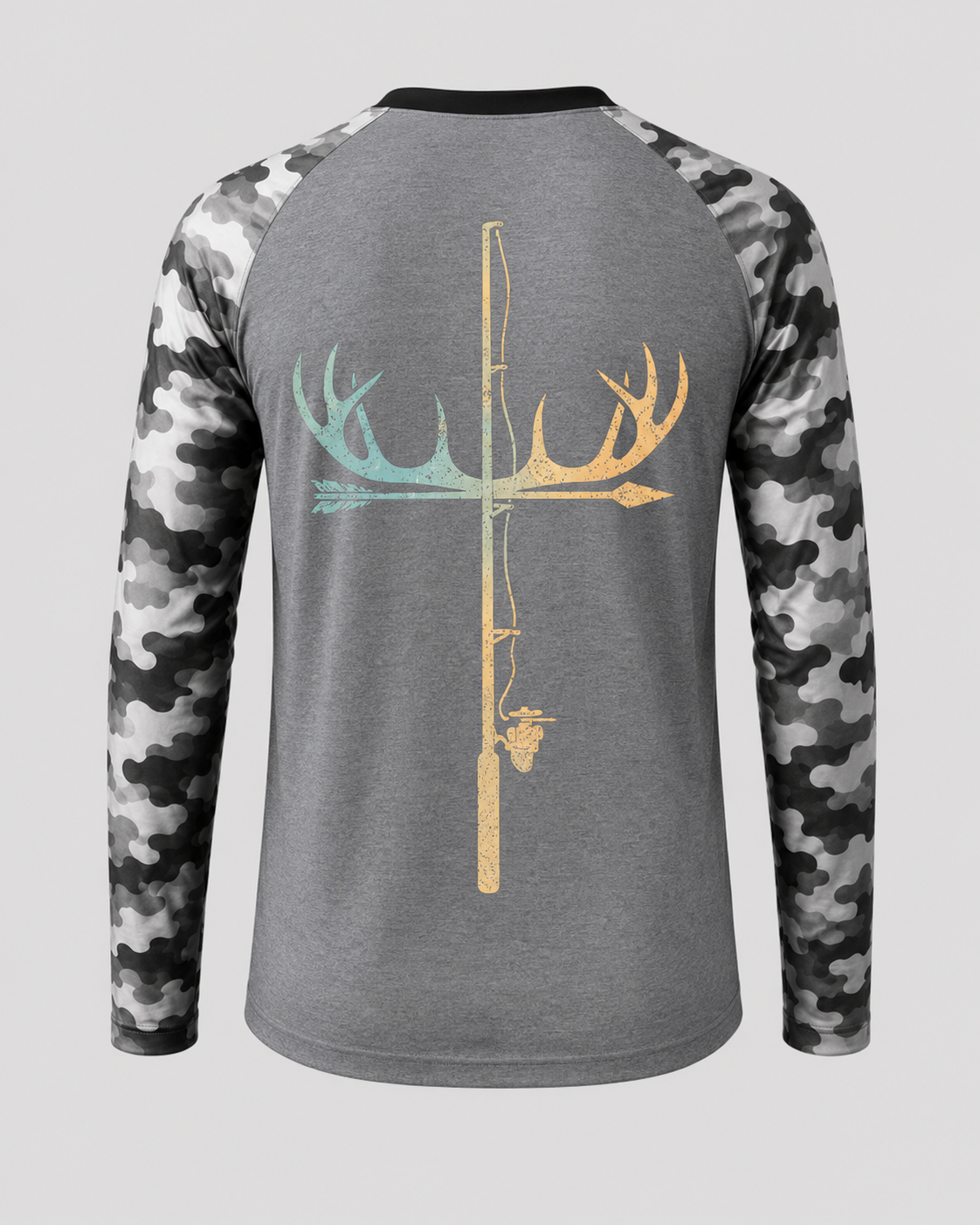 Antler Fishing Rod Cross God Family Hunting Fishing
