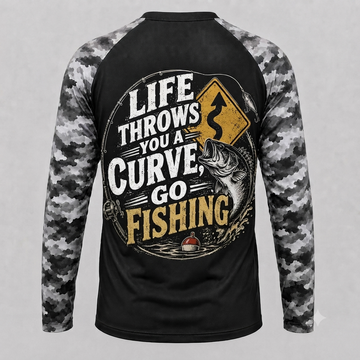 Life Throws You A Curve Go Fishing. Cool Performance Shirt