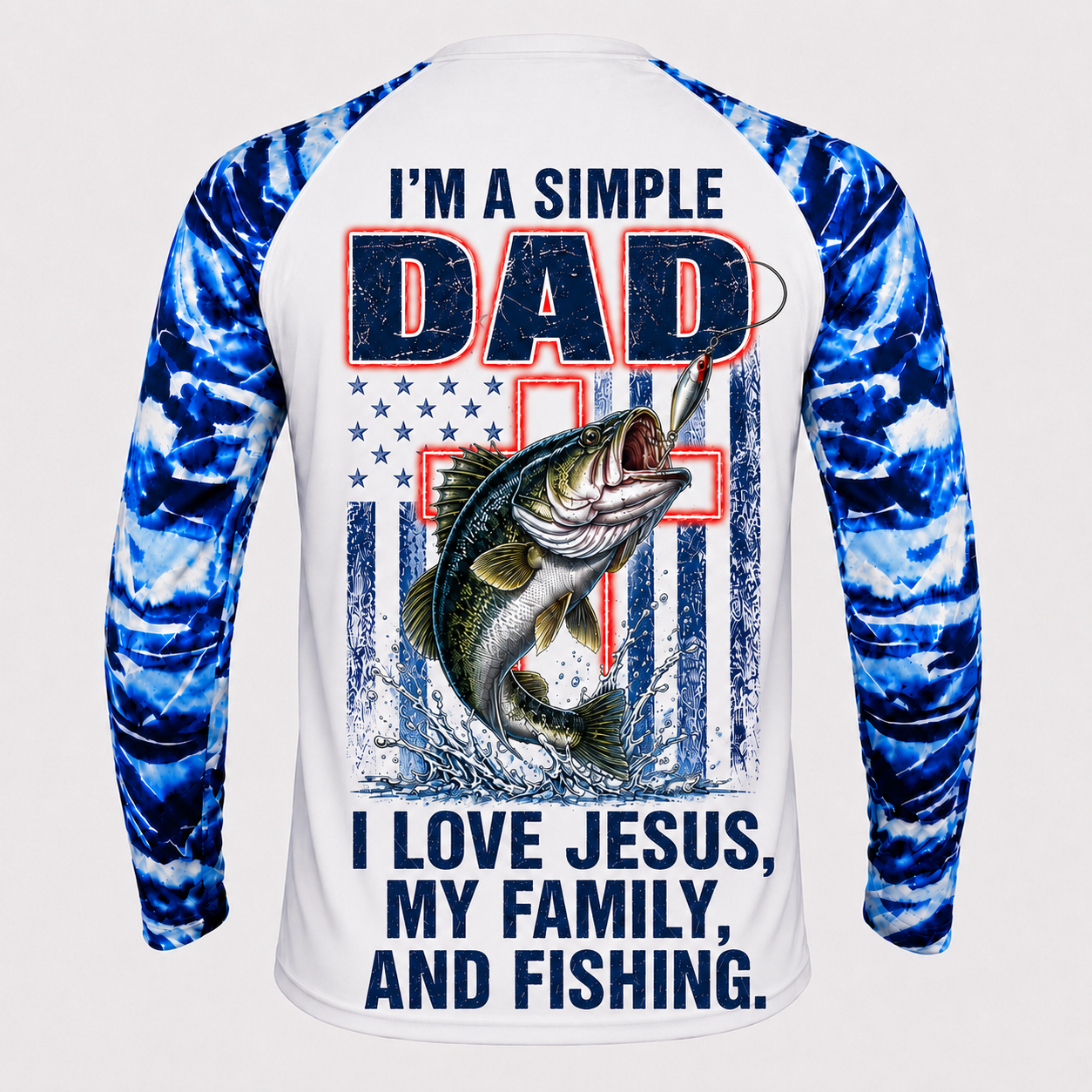 I'm a simple Dad  I love Jesus my family and fishing- Performance shirt