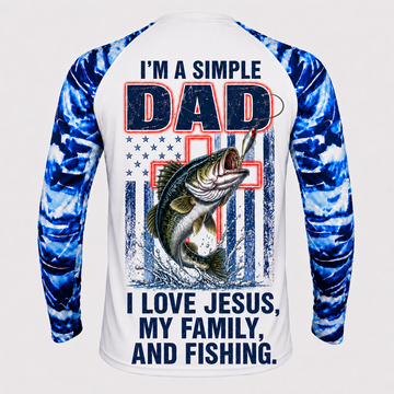 I'm a simple Dad  I love Jesus my family and fishing- Performance shirt